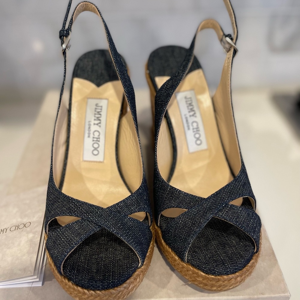 Jimmy Choo Denim/Cork Wedge